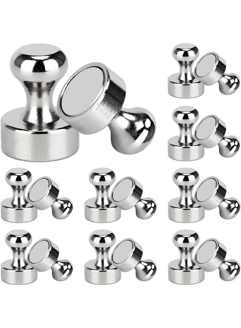 ChicAbode 18 Pcs Push Pin Magnets, Fridge Magnet, Brushed Nickel Push Pin Magnets, Heavy Duty Neodymium Magnet, Used as Fridge Magnets, Office Magnets for Whiteboard, Perfect for Home, Kitchen, Office - Image 1
